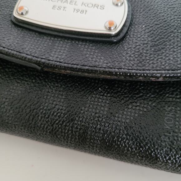 MICHAEL KORS MK Carryall Black Saffiano Leather Envelope Wallet Signature - Picture 11 of 11